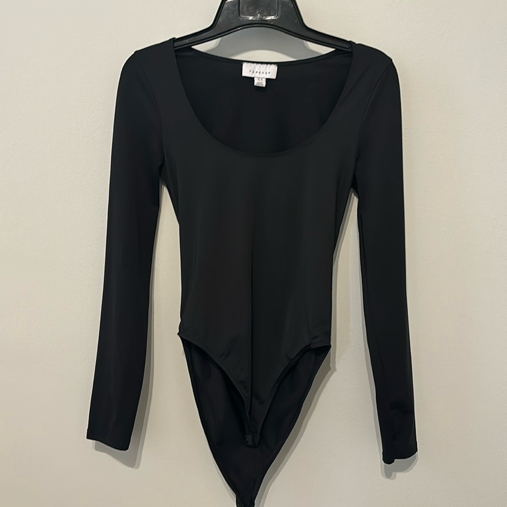 Topshop Black long sleeve bodysuit